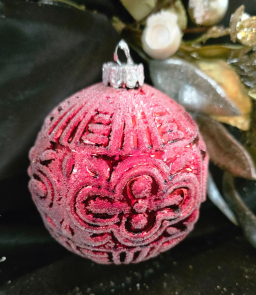 Frosted Red Bauble 4in