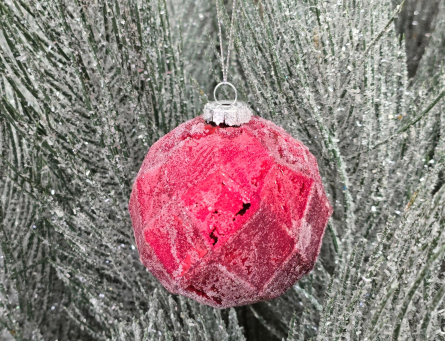 Red Frosted Ornament 4in