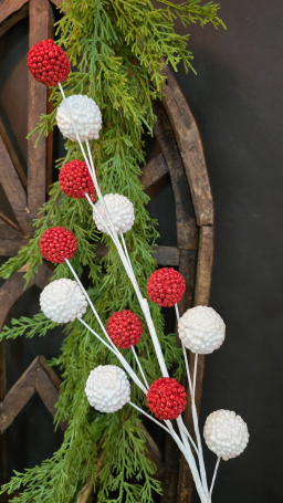 Red & White Ball Stem