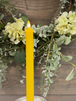 Yellow Taper Candle 3D Realistic Flame 0.8x10in