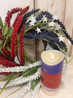 Americana Moving Flame Candle 3x6in