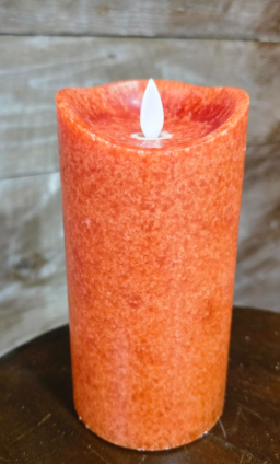 Orange Mottle Moving Flame LED Candle 3in by 6in