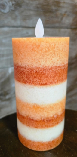 7 layer Fall Mottle Moving Flame LED Candle 3x6in