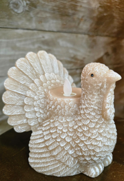 Turkey Shaped Moving Flame LED Candle 5.2x5x5in