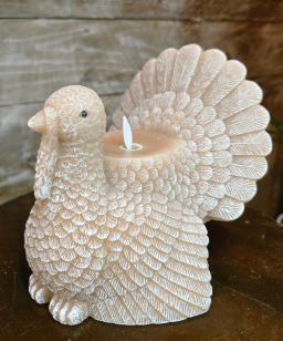 Turkey Shaped Moving Flame LED Candle 6.1x6.1x6.2in