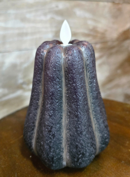 Black Pumpkin Moving Flame LED Candle 3.8x4.7in