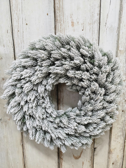 Flocked Wreath 23in