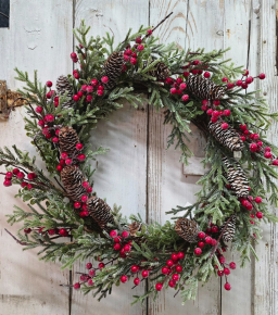 Crimson & Pine Wreath