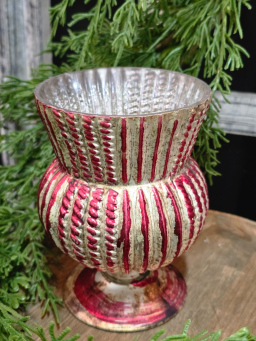 Candy Striped Planter 4x4x5.5in