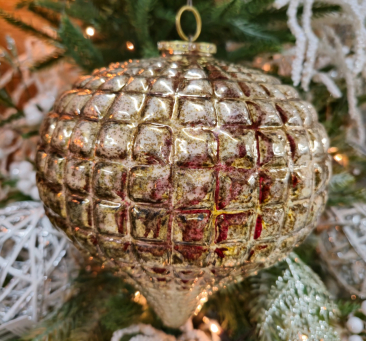 Golden Glam Pineapple Ornament 8x8x8.5in