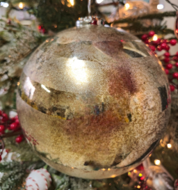 Lg Vintage Glow Ball Ornament 8x8x8.5in