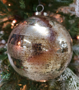 Sm Vintage Glow Ball Ornament 5x5x5.5in