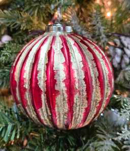 Vintage Candy Ball Ornament 2.5x2.5x2.5in