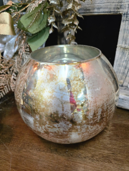 Shimmering Gold Round Vase 6x5in