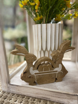 Wooden Bunny Basket