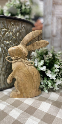 Natural Wood Chunky Bunny 8x5in