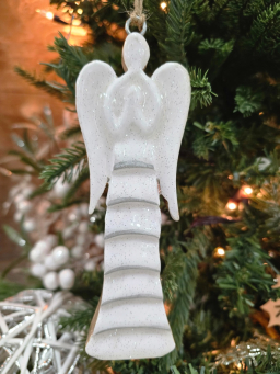 Glitzy Angel Ornament 6x2in