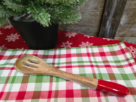 Red Enamel Spoon 8in