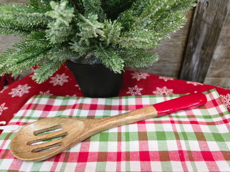 Red Enamel Spoon 12in