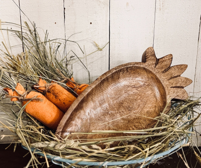 Wooden Carrot Tray 12x5in