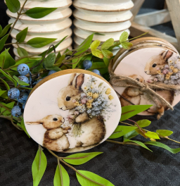 Enamel 4in Bunny Coasters Set of 4