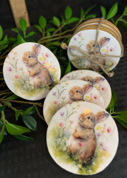 Daisy Bunny 4in Coasters Set of 4