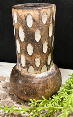 Wooden Vase 4.5x3.5in