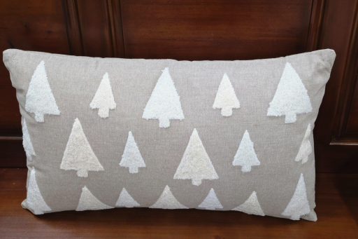 Beige Rectangle Tree Pillow 12x19.5x1in