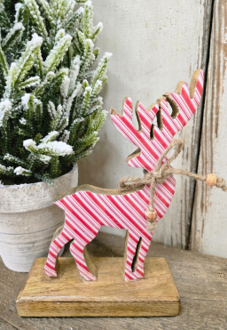 Candy Striped Deer 8.5x5x2.5in