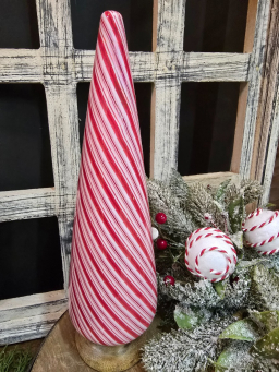 Lg Candy Striped Cone Tree 10x3x3in