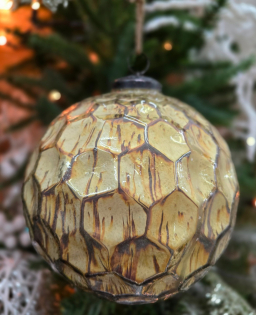 Large Amber Jewel Ornament 6.5x6x6in