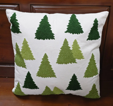 Square Multi Colored Tree Pillow 15.5x15.5x1in