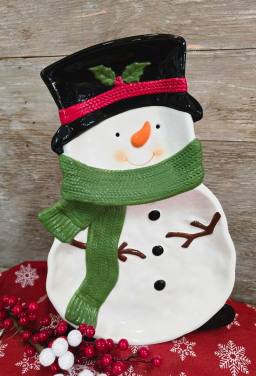 Snowman Platter 13.5x8.5x1.5in