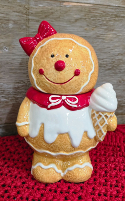 Gingerbread Cookie Jar 6x5.5x9in