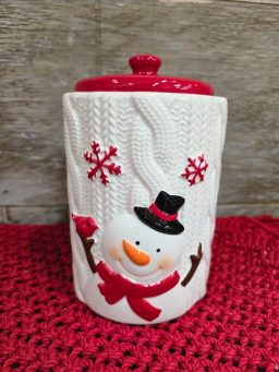 Snowman Canister 5.5x5x7.5in