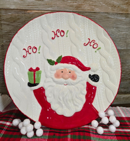 Santa HO HO HO Plate 12x12x1in