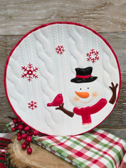 Snowman Plate 16x11x11in