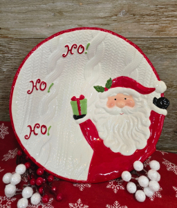 Santa HO HO HO Bowl 11.5x11x2.5in