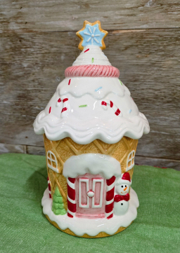 Gingerbread House Cookie Jar 6x6x10in