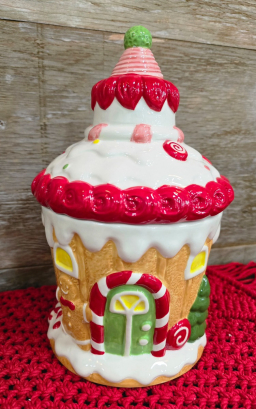 Gingerbread Candy Jar 6.5x6.5x10in