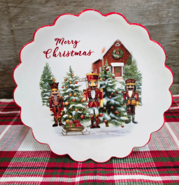 Merry Christmas Nutcracker Plate 8.5x8.5x1in