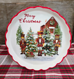 Merry Christmas Nutcracker Dish 10x10x1in