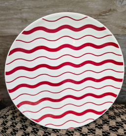 Candy Striped Dinner Plate 10.5x10.5x1in