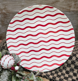 Candy Striped Dessert Plate 8.5x8.5x1in