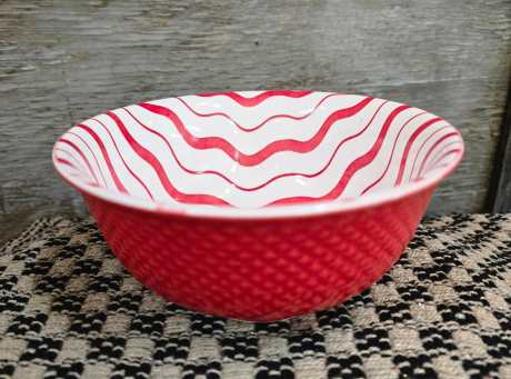 Candy Striped Bowl 6.5x6.5x3in