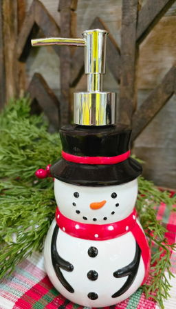 Snowman Soap Dispenser 3.5x3x8.5in