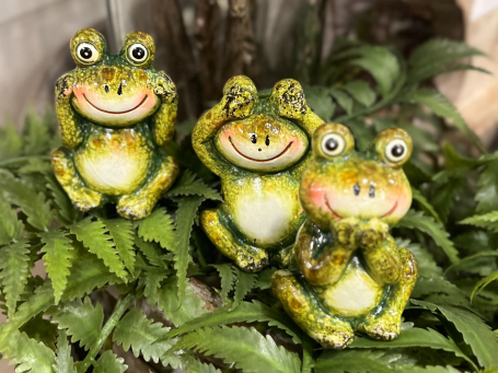 Set Of 3 Frogs 6x1.5x2.5in