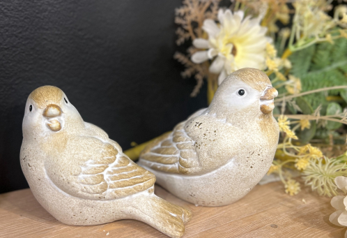 Set Of 2 Song Birds 4.8x3x4in