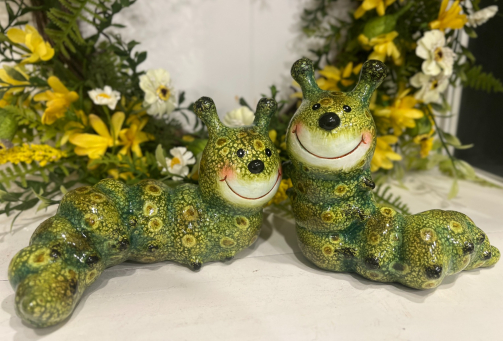 Set Of 2 Garden Caterpillars 7x4x5in