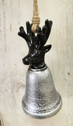 Silver Bell with Deerhead 5.5in